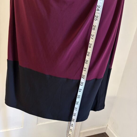 Lauren Ralph Lauren size 12 Maroon Ruched Preppy New England Cocktail Dress - Picture 5 of 10